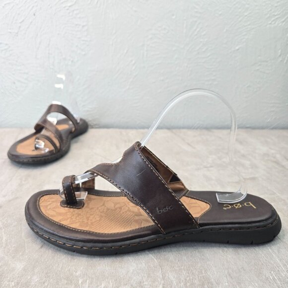 B.O.C. Toe Loop Sandals Sz 9 Brown Indie Boho Comfort Open Toe Flip Flop Slides - Picture 1 of 11